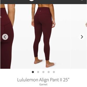 Lululemon Align tights 25” size 6 EUC